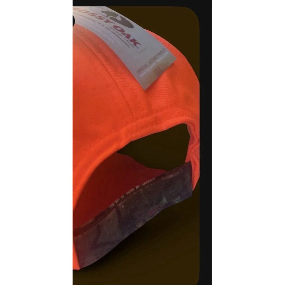 Mossy Oak Blaze Orange Camo Brim Hunting Hat Cap Adjustable NWT Lot of 2